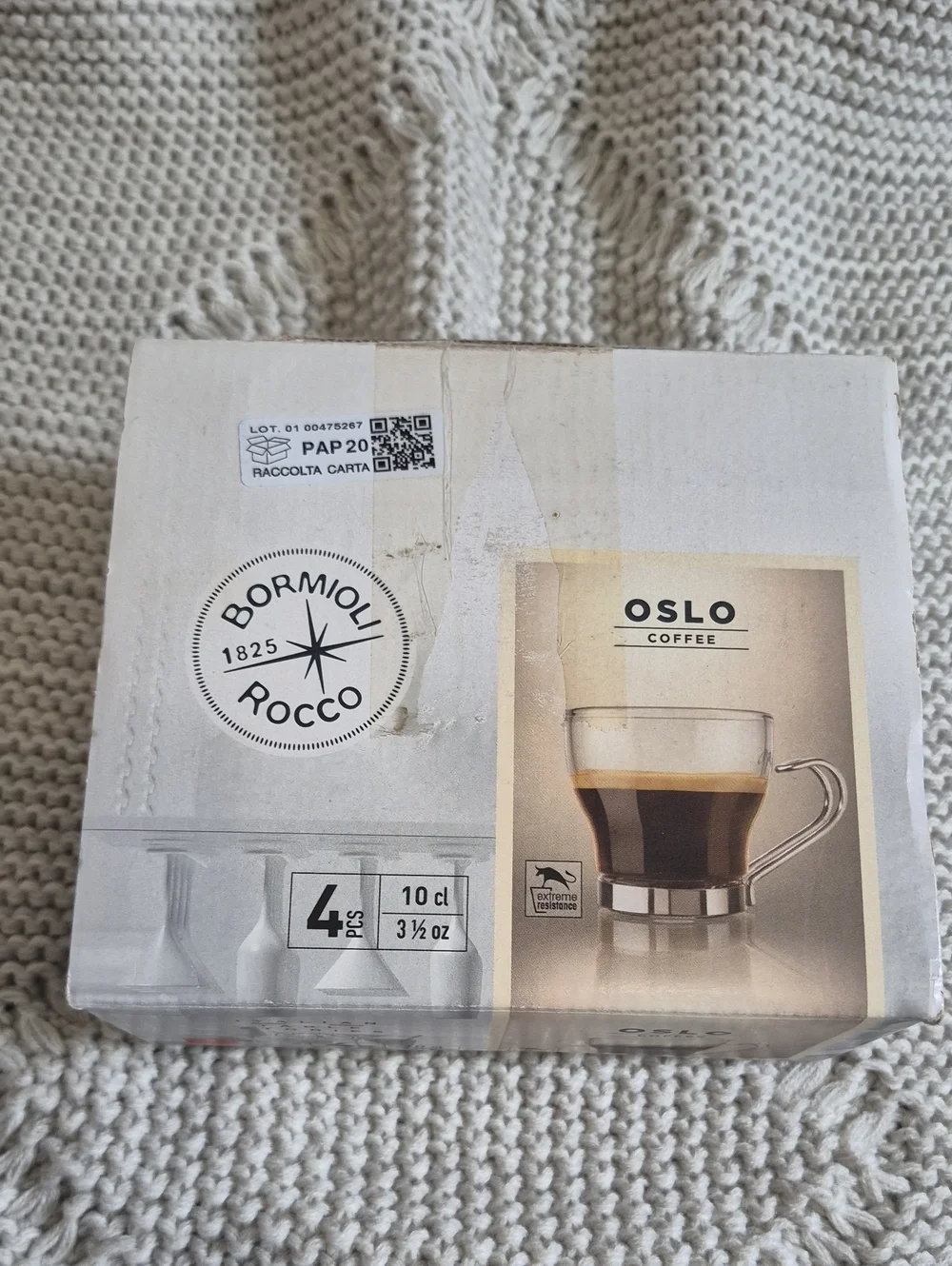 Bormioli Rocco Oslo espresso cups. Set Of 4. 3.5 Oz.